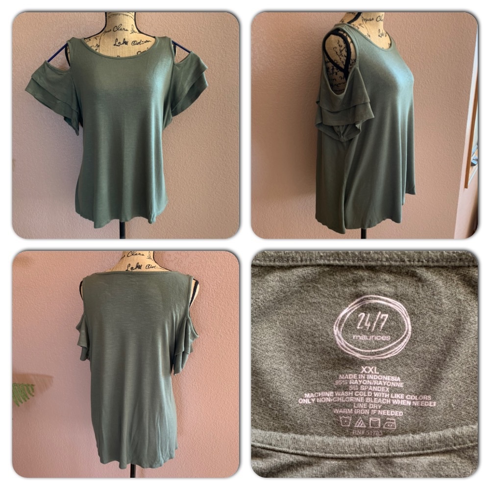 Open shoulder Senorita Sleeve Maurice’s Tee